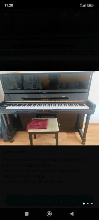 Piano Samick SU 121 negro - Image3