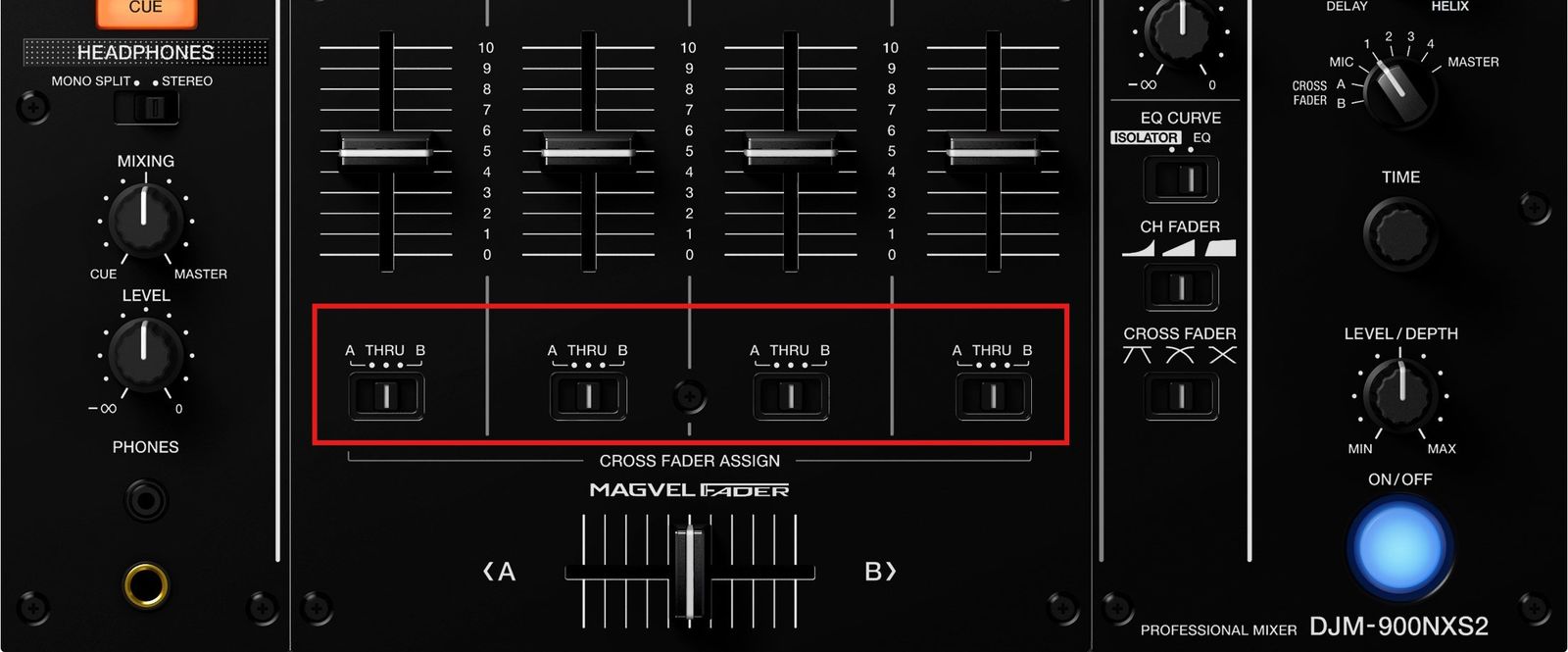djm 900 nexus 2 crossfader assign thru