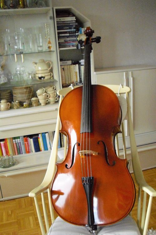 Qualitäts-Cello mit gutem Bogen und Thermokoffer - Image4