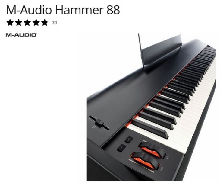 Midi-Controller M-Audio Hammer 88 incl. Pedal - Immagine2