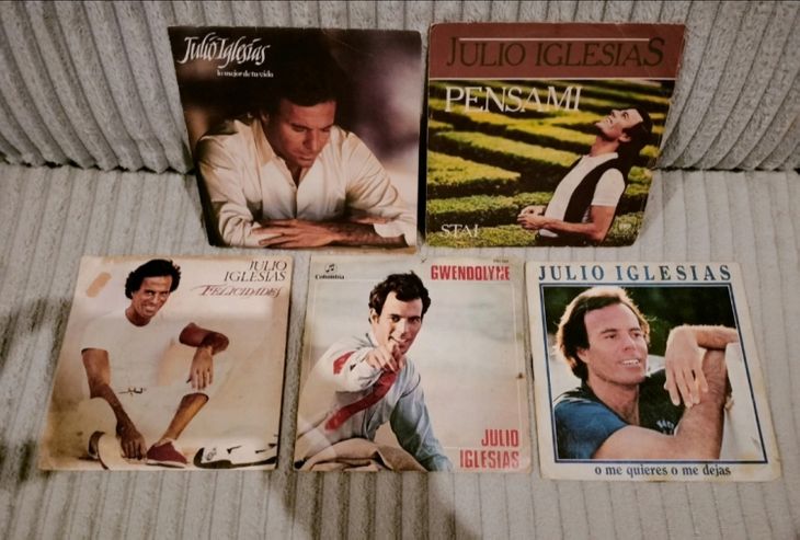 Lote 5 vinilos 7' Julio Iglesias - Imagen por defecto