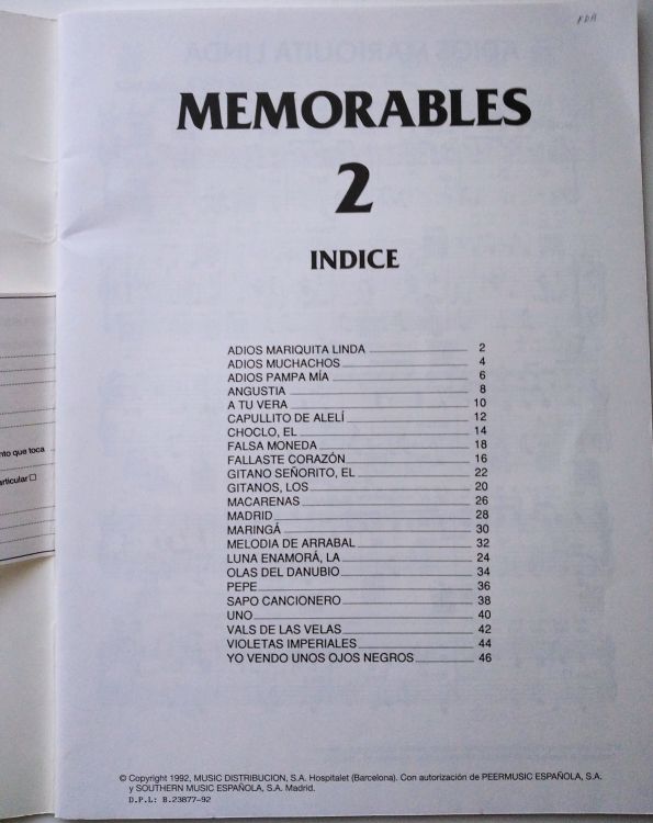 Memorables 2, Piano-Vocal-Guitarra - Bild2