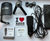 Micrófono Rode NT-USB con araña y filtro pop
 - Imagen