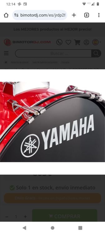 Batería acústica Yamaha rydeen hot red - Imagen por defecto
