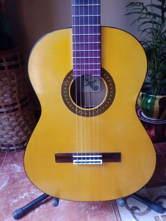 Guitarra flamenca arte sana echa amano luis santia - Imagen por defecto