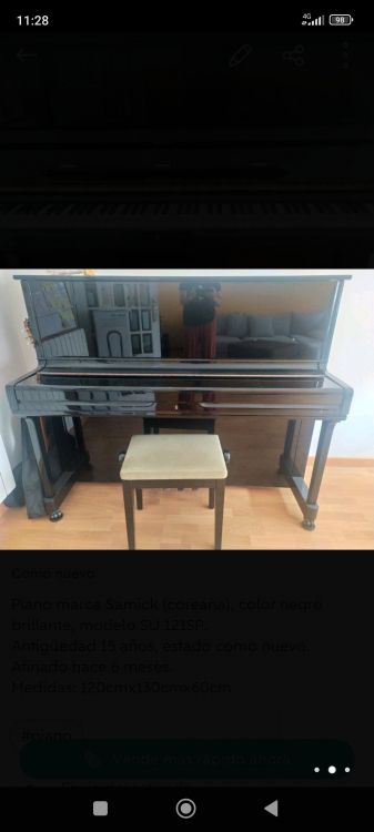 Piano Samick SU 121 negro - Immagine2