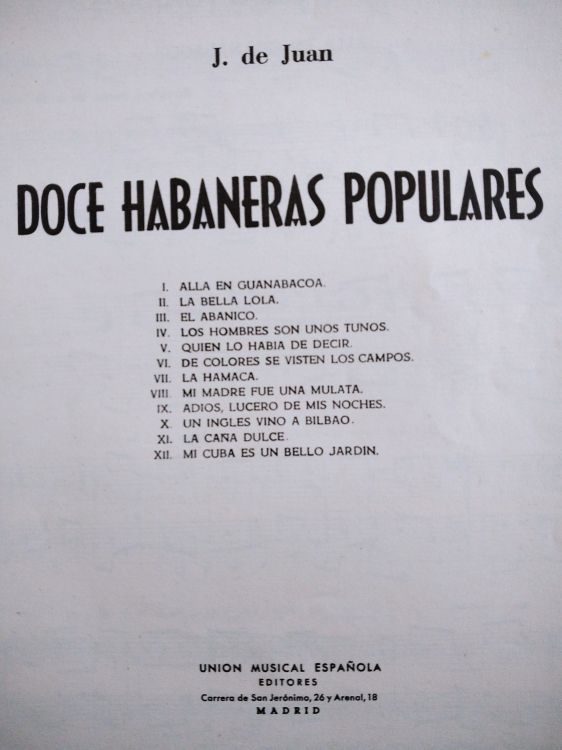Doce Habaneras Populares, Acordeón - Image2